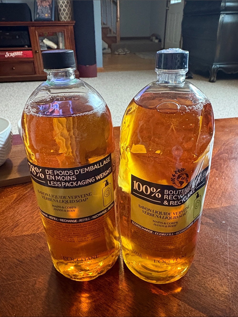 L'OCCITANE x2 Verbena Liquid Body and Hand Wash refill recycled bottle 500 ml